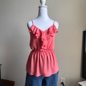 Wet Seal Pink Ruffled Sleeveless Camisole